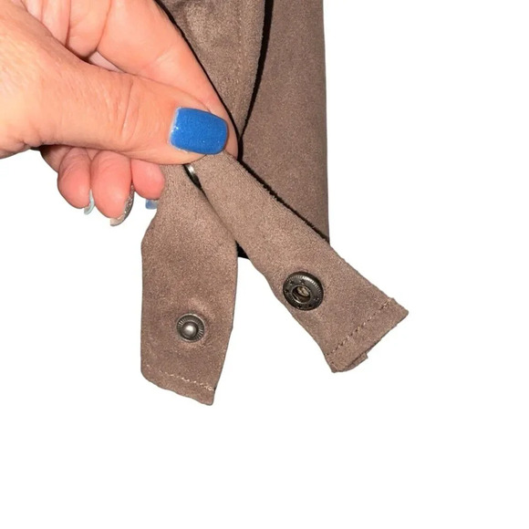 Kut From‎ The Kloth Sz L Faux Suede Jacket Boho Western Neutral Lightweight - Picture 12 of 12